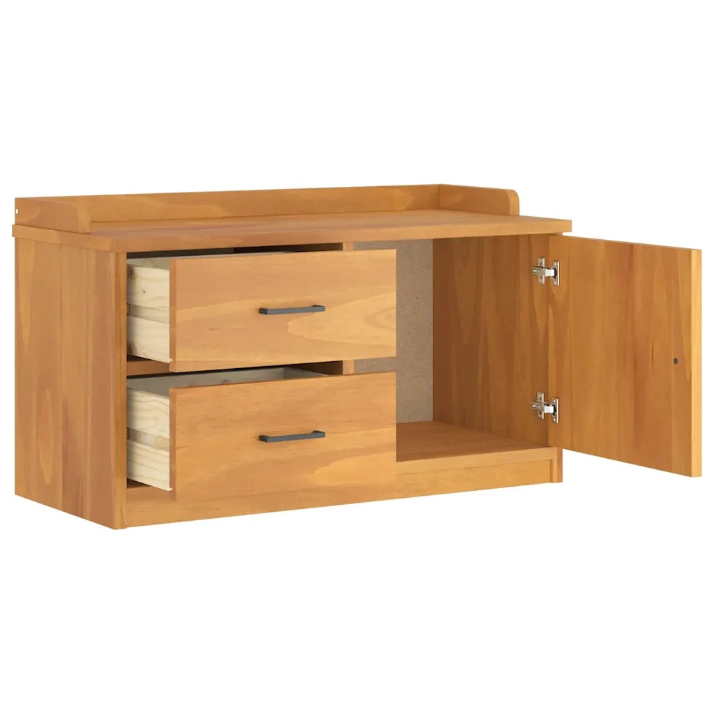 Panca da Corridoio-Sgabello-Panca con Contenitore SANDNES 87x40x50 cm Legno Massello di Pino 856450