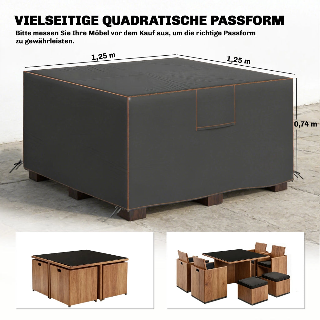 Copertura per Mobili da Giardino ¨C zephmum ¨C 125x125x74 cm Nero
