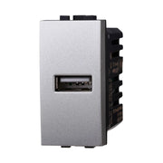 Modulo Presa Caricatore USB 5V 2,1A Colore GRIGIO Compatibile Con Bticino Living International
