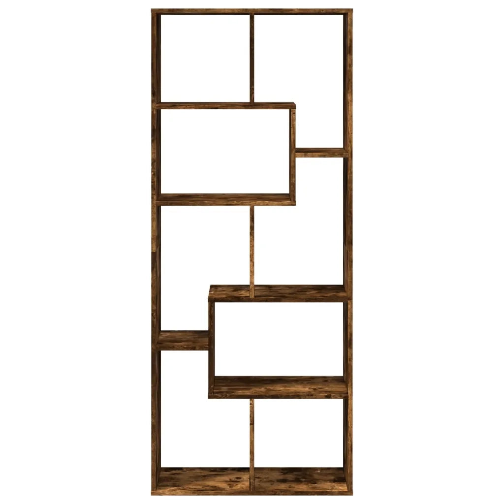 Libreria Divisorio-Scaffale per Libri-Mobile di Stoccaggio Rovere Fumo 67x25x161,5 cm in Truciolato
