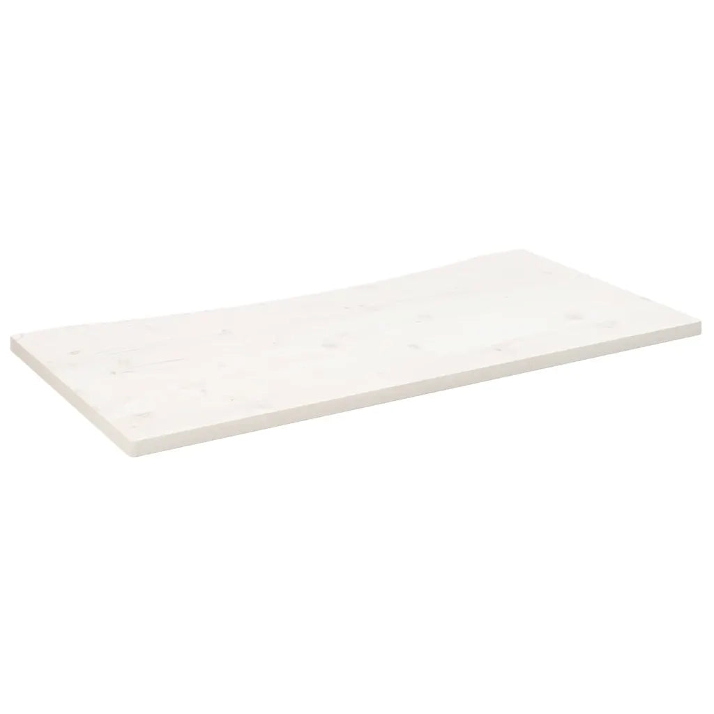 Piano Scrivania Bianco 110x55x2,5 cm in Legno Massello di Pino 824436