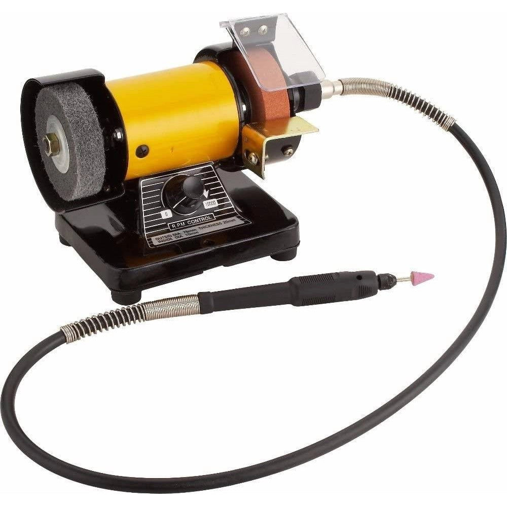 Trade Shop - Smerigliatrice Da Banco Mola Levigatrice Lucidatrice Elettrico 300watt 10000 Rpm -