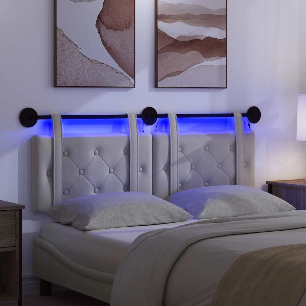 Testiera | Testata sospesa Con luce LED Bianco Similpelle