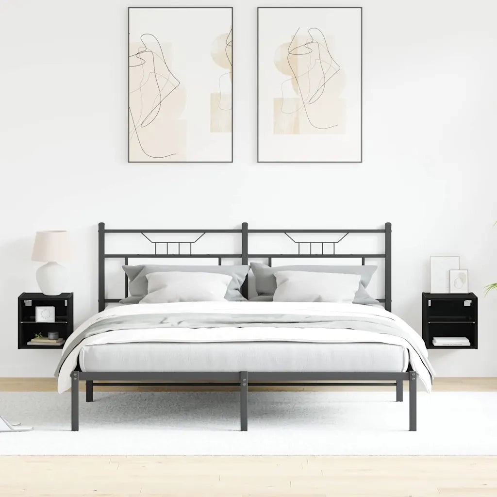 Armadio da letto a muro LED 2 pcs Nero 30 x 28,5 x 30 cm 863086