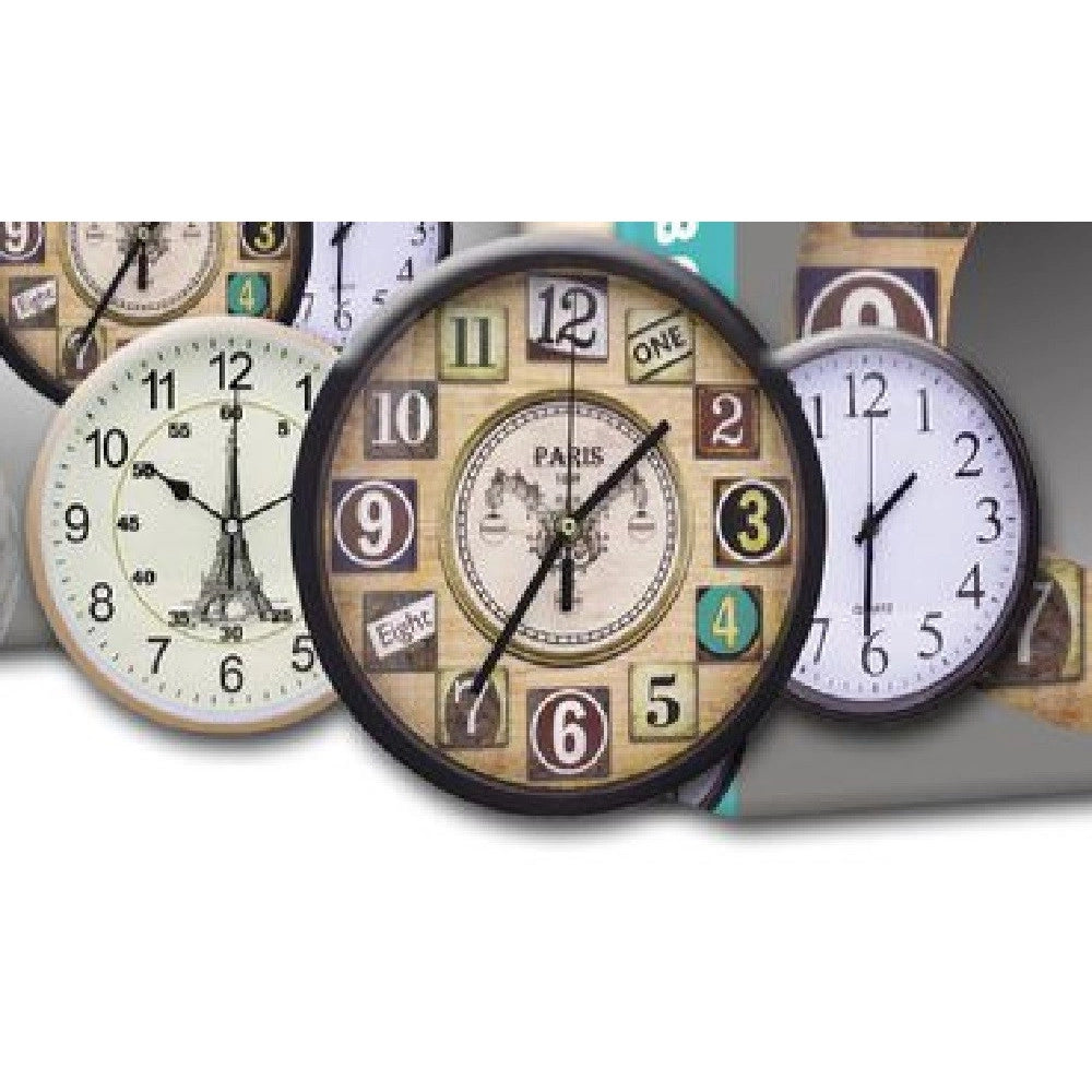 Trade Shop - Orologio Da Parete Muro Da 35 Cm Casa Cucina Ufficio Modelli Assortiti Tx-9144 -