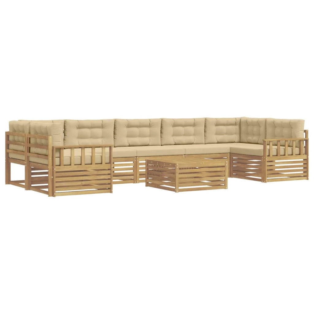 Set di divani da esterno 8 pz Bianco e Beige 3390198
