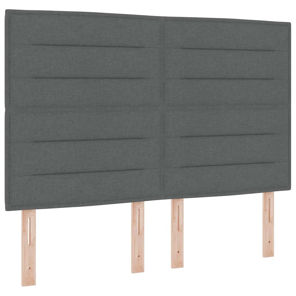 Letto a molle con materasso Grigio 140 x 190 cm Tessuto