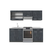 Vicco Mobile da cucina Calcestruzzo nero/antracite 200 cm PL Marmo