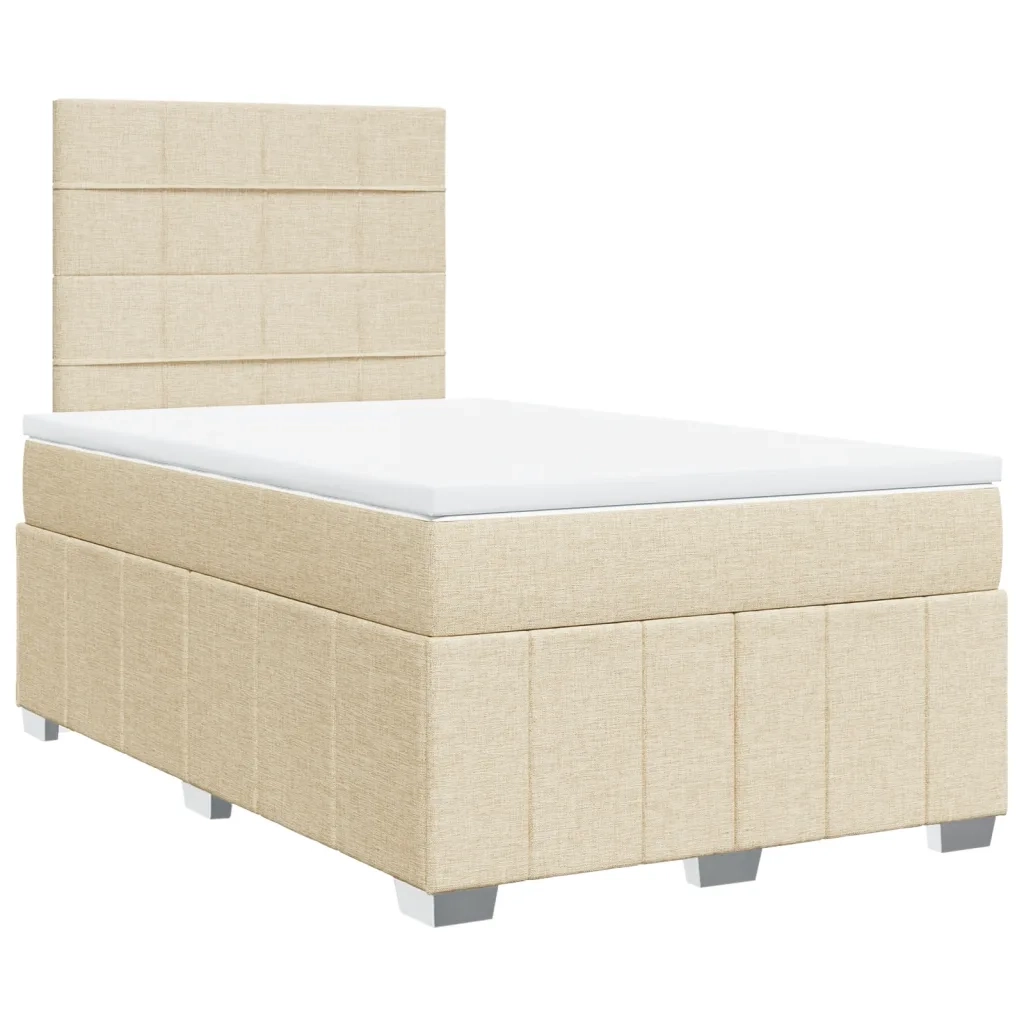 Giroletto a Molle con Materasso Crema 120x200 cm in Tessuto 3293940