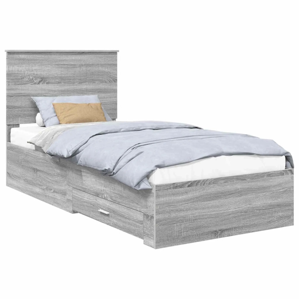 Struttura del letto Grigio Sonoma 90 x 200 cm Legno multistrato