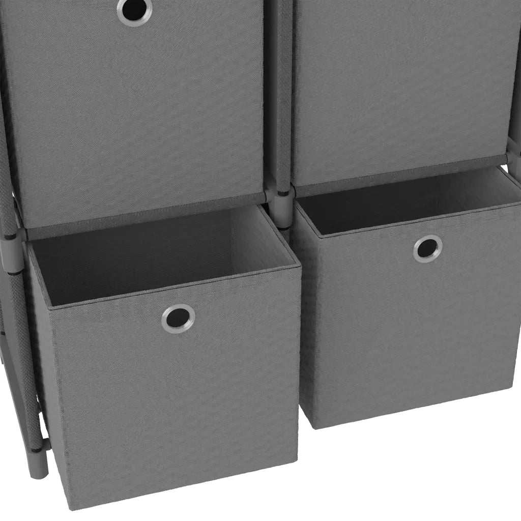 Mobile con 4 Scatole a Cubo Grigio 69x30x72,5 cm in Tessuto CFW4019921