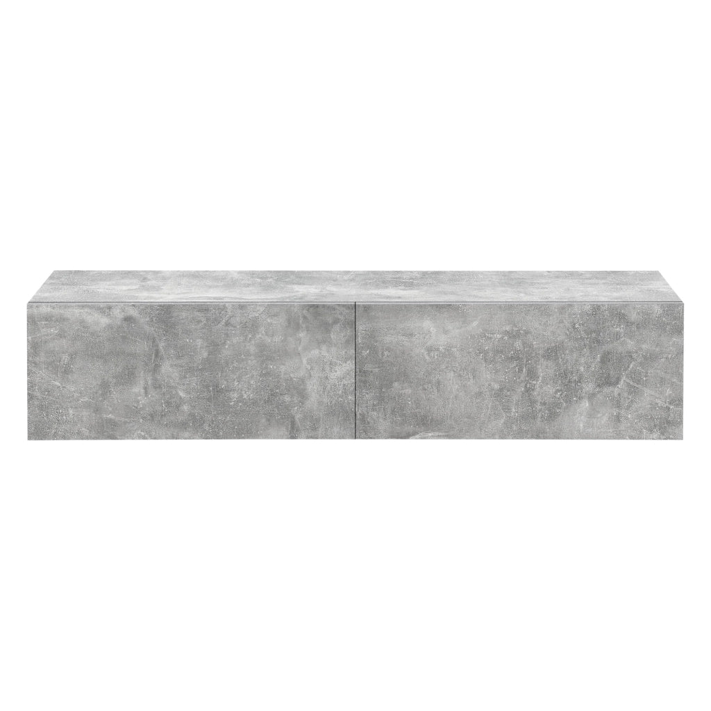 Elegante mobile porta TV da parete con 2 cassetti portata fino a 25 kg pannello di particelle rivestito in melaminico 140 x 33 x 30 cm effetto cemento 03_0005189