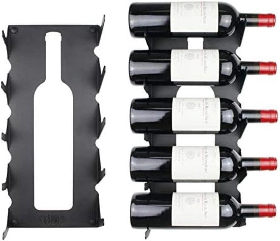 Wijnrek per Parete - Assemblaggio Wijnrek per Parete - Wijnrek per Parete in Metallo - Nero