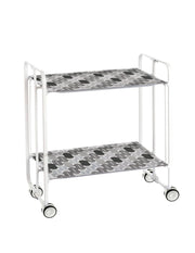 Carrello da cucina pieghevole bianco con ruote BAUHAUS 2 ripiani