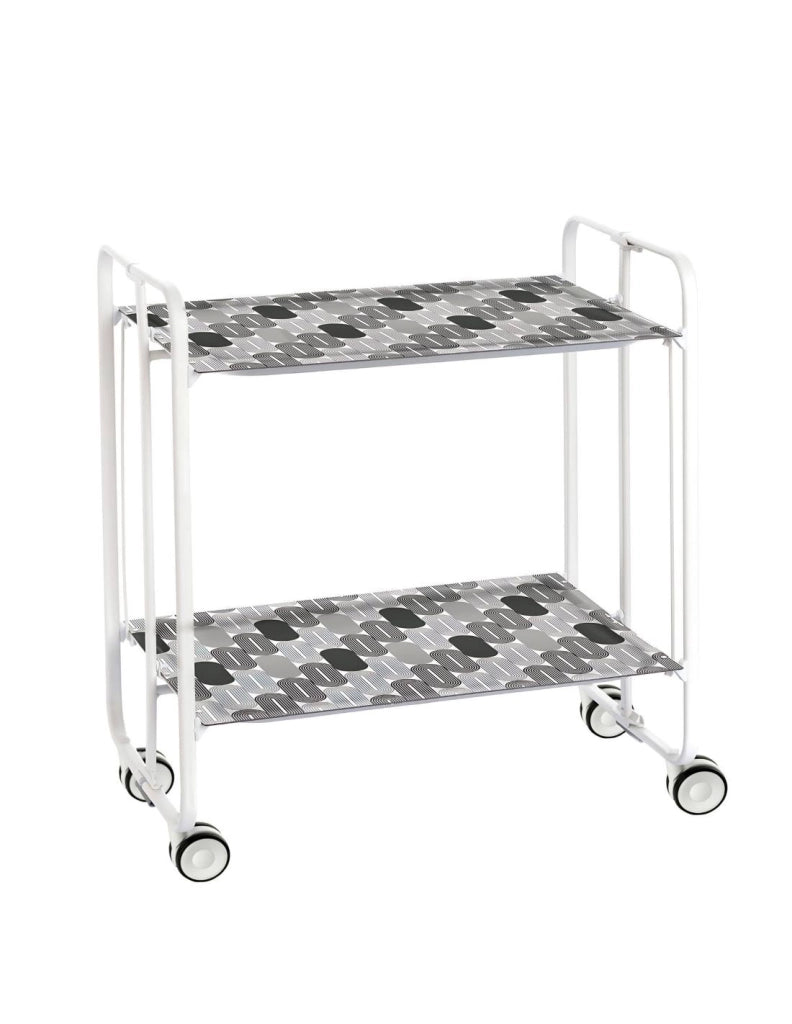 Carrello da cucina pieghevole bianco con ruote BAUHAUS 2 ripiani