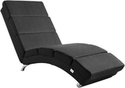 ® Poltrona Chaise Longue 186x89x55 cm Lettino Sdraio Ergonomico in Tessuto Imbottito Portata 180 kg Soggiorno Ufficio Interno Reclinabile Lettura