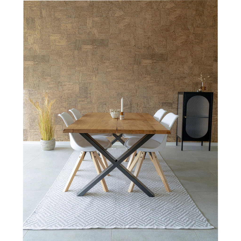 Set di 2 Sedie Bergen, Bianco, Similpelle, 55x48x86 cm