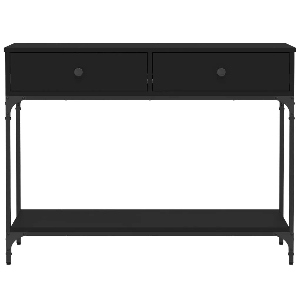 Tavolino Consolle Nero 100x34,5x75 cm in Legno Multistrato