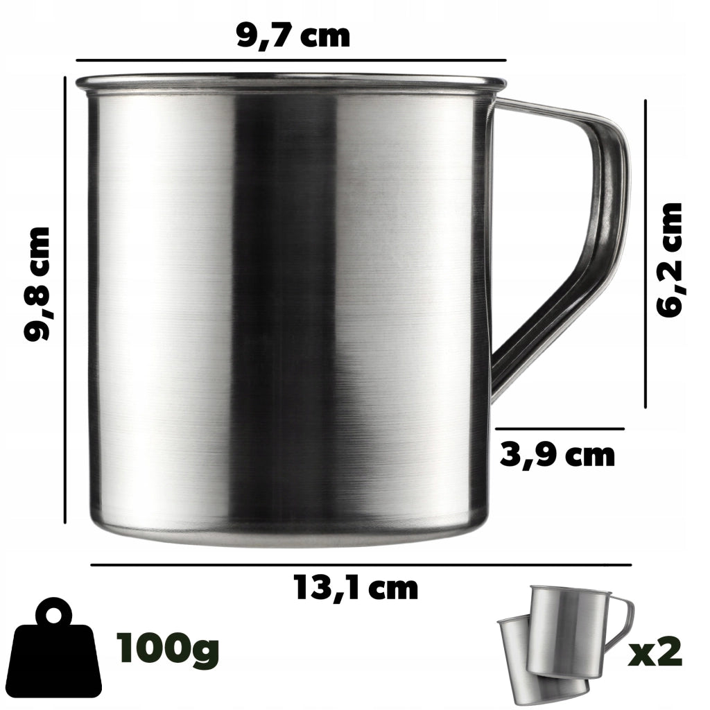 Tazza da viaggio in acciaio KADAX da 500 ml (0,5 l) per la pesca, in metallo, 2 pezzi