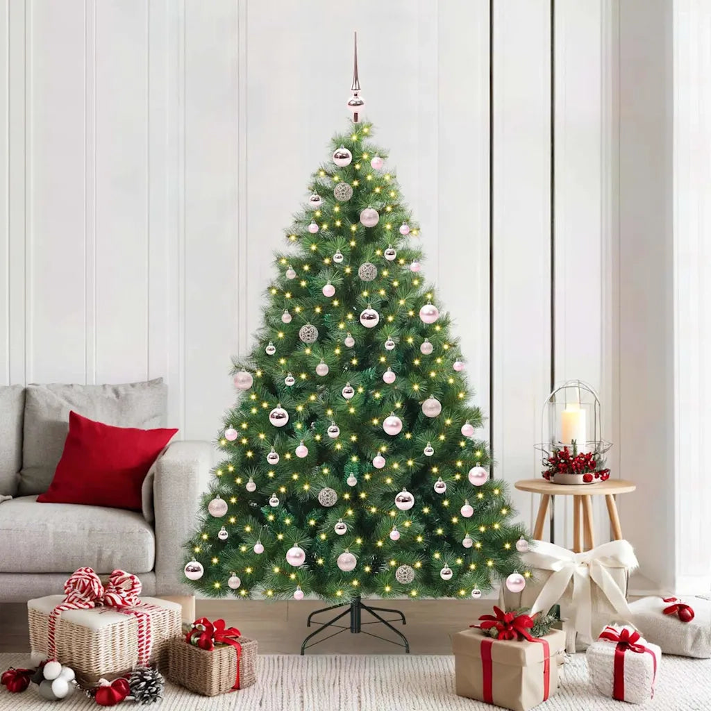 Albero di Natale | Decorazioni natalizie artificiale con 300 LED Verde 180 cm PE e PVC