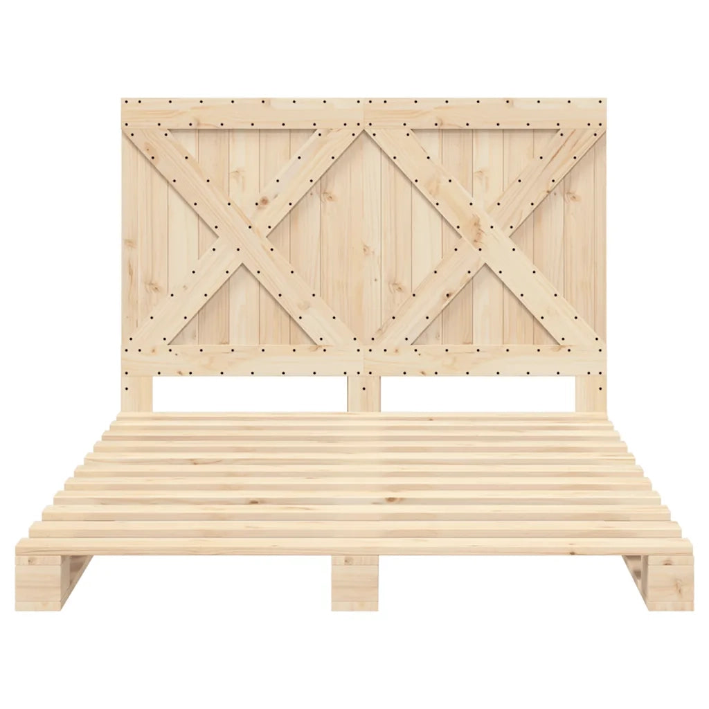 Giroletto con Testiera 140x200 cm in Legno Massello di Pino