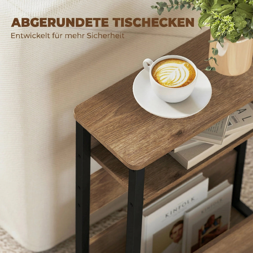 Tavolino da caff¨¨ ¨C Xylo ¨C 2 ripiani legno noce 46x18x58,5 cm