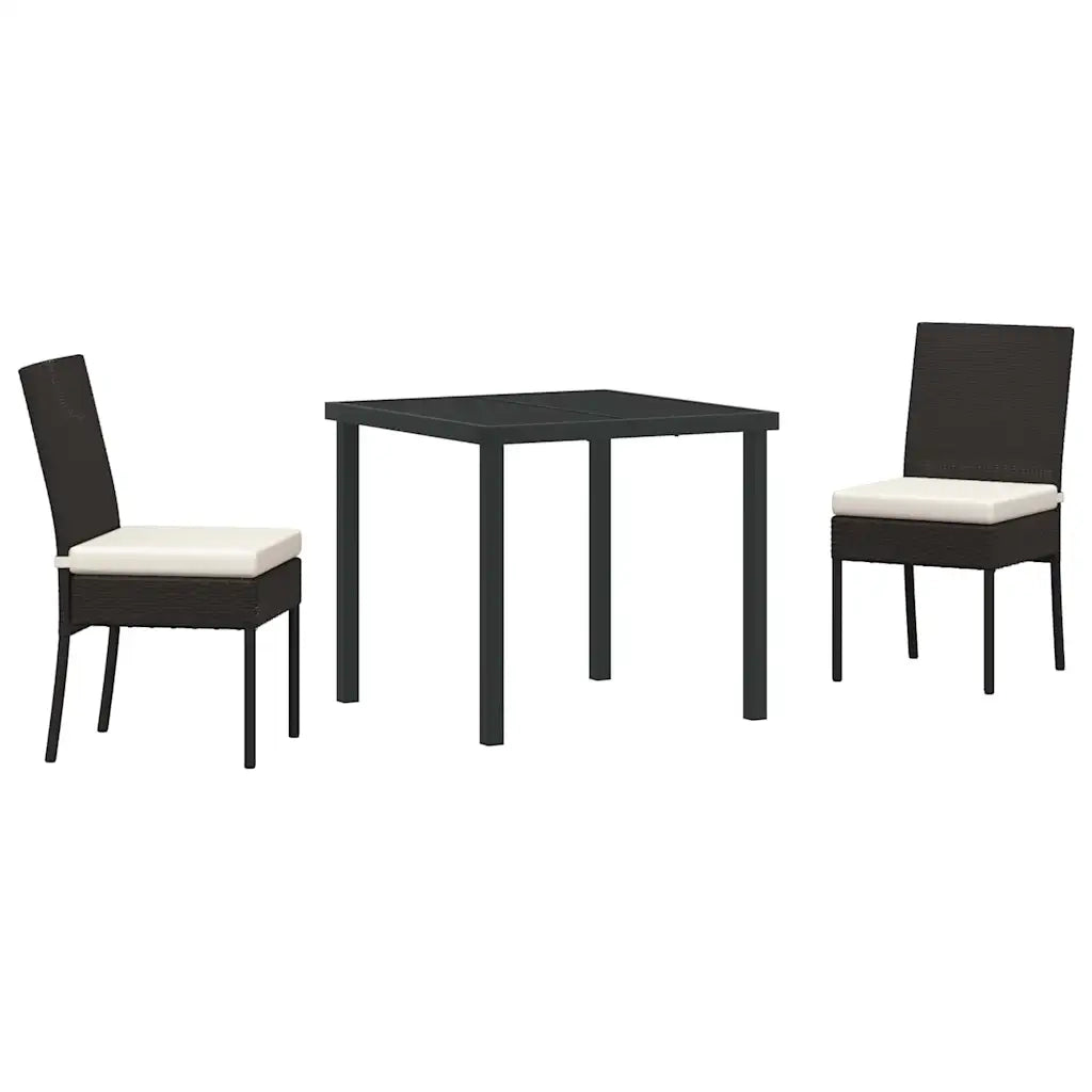 Set da Pranzo per Giardino 3 pcs Nero 3379205