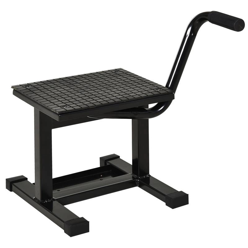 CAVALLETTO ALZAMOTO IN ACCIAIO MAX 150KG CON SUPERFICIE IN GOMMA E MANOVELLA, 48X34X43 CM, NERO