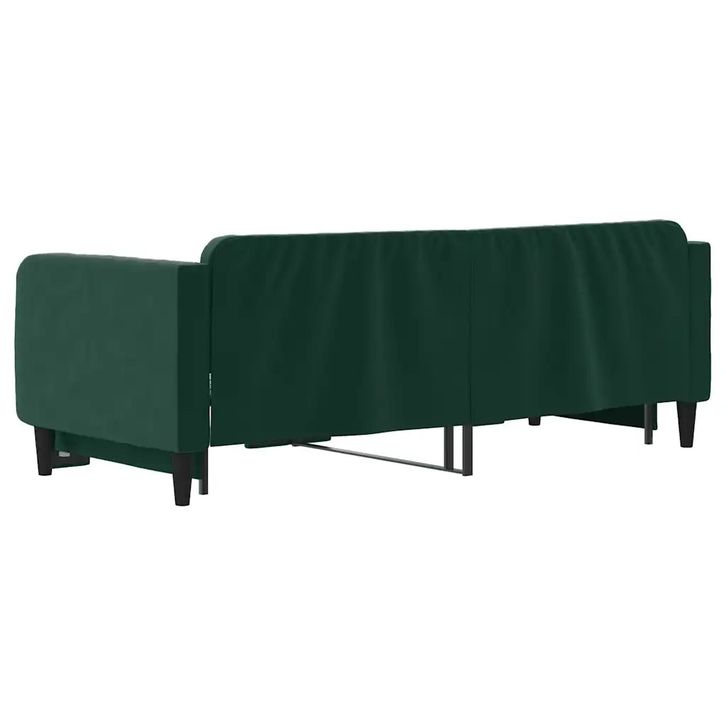 Divano letto | Sof¨¤ letto | Letto singolo Estraibile Verde Scuro 90x200cm Velluto