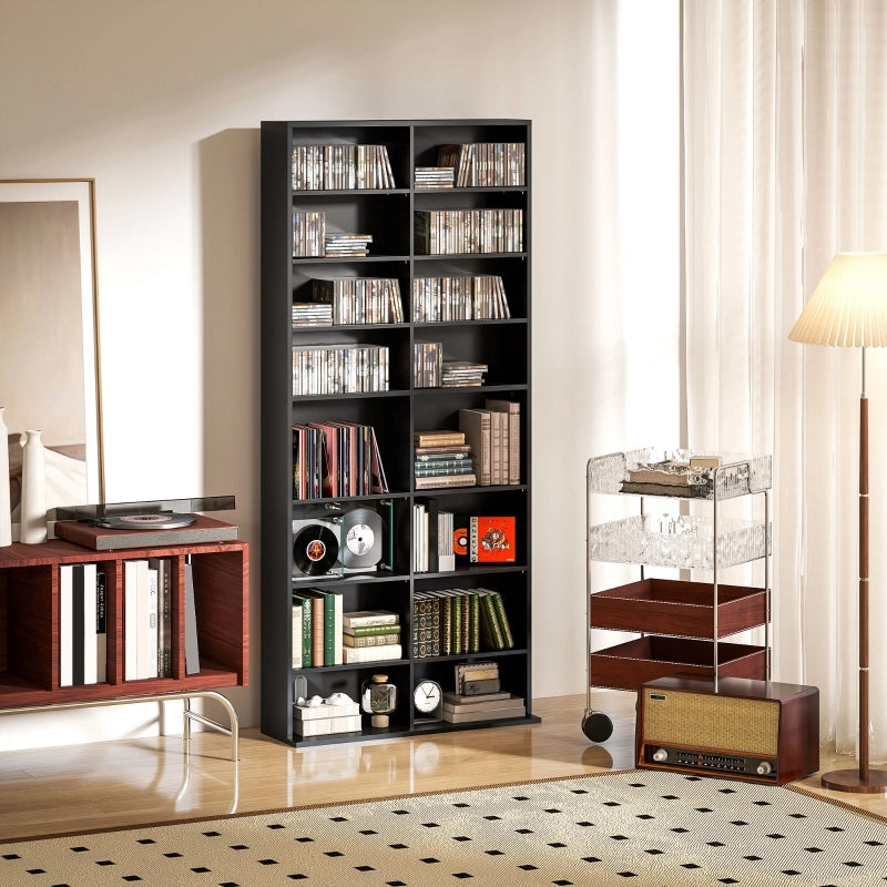 SCAFFALE CD Con 18 Ripiani 175x78,5x24 cm Nero Legno