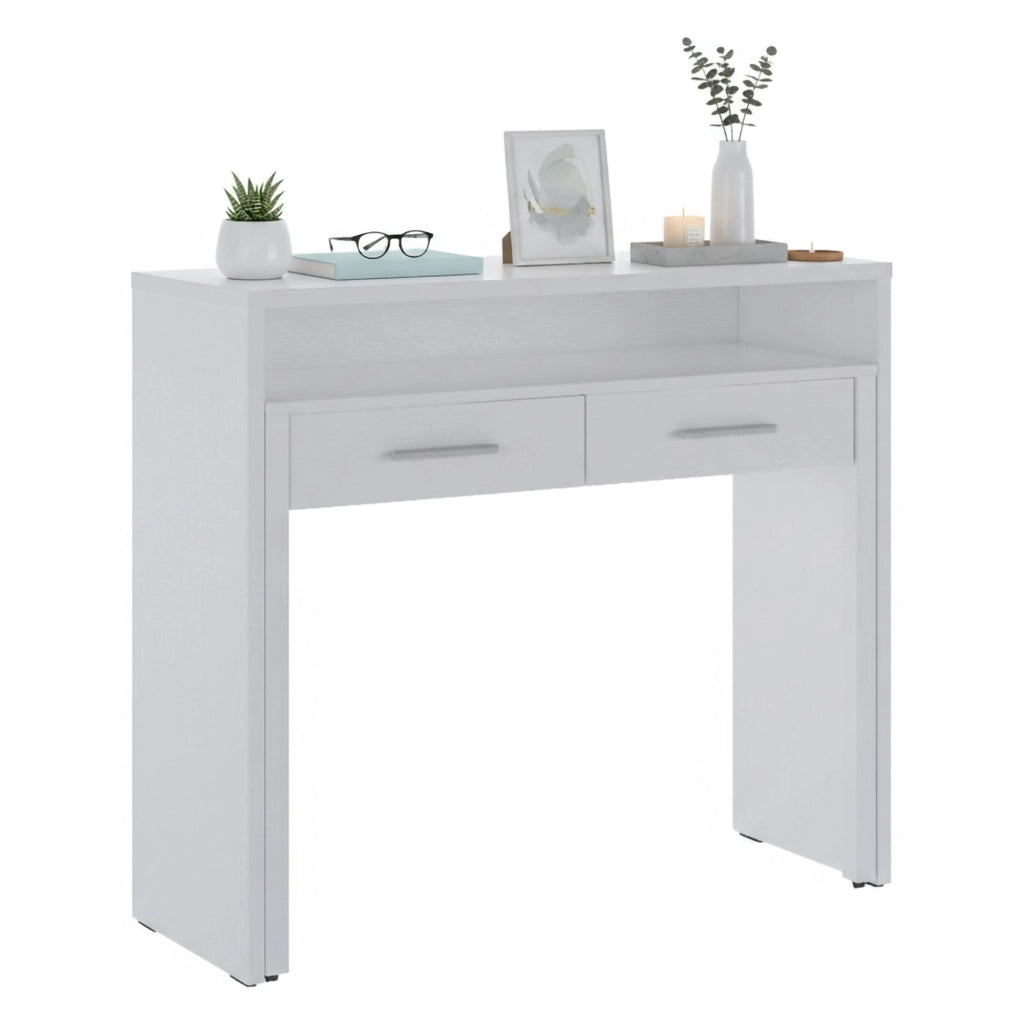 Opaglio, Scrivania 2 Cassetti, 98.6x36.6x86.9h cm Bianco