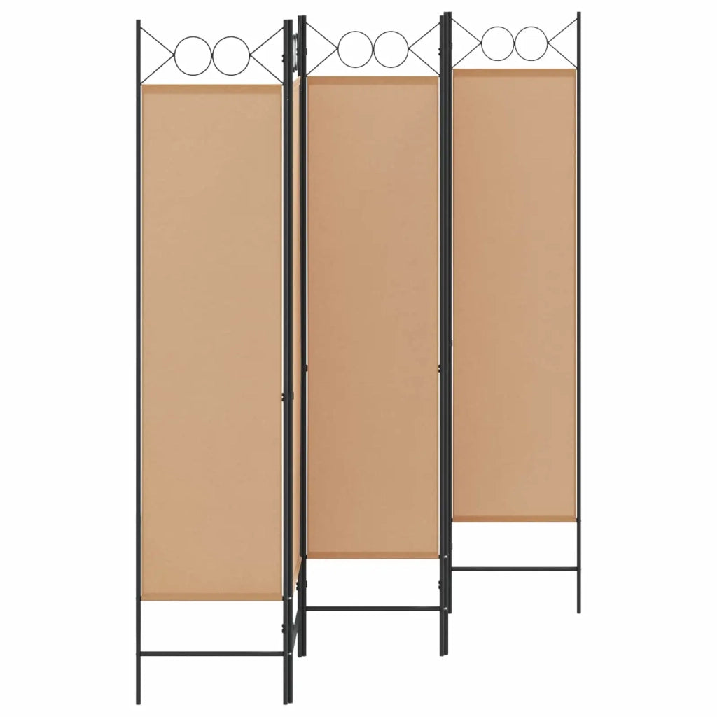 Paravento a 5 Pannelli Beige 200 x 180 cm Tessuto 42039191