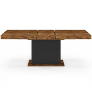 IDMarket - Tavolo da pranzo rettangolare allungabile EDEN 6-10 persone Legno effetto antico e nero 160-200 cm