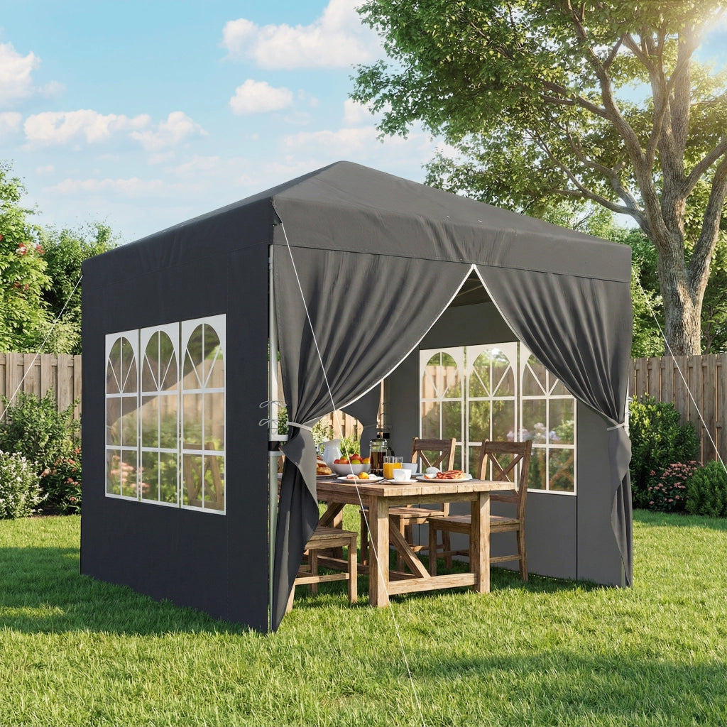 Tonnelle da giardino pieghevole ¨C zephmum ¨C 2.5x2.5m grigio scuro