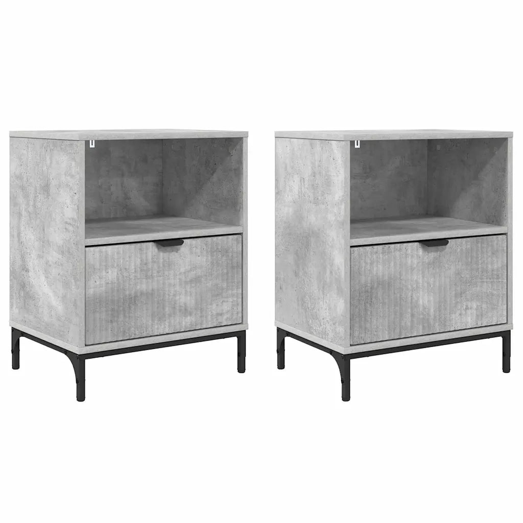 Armadio da Notte 2 pcs Grigio cemento 49 x 36 x 61 cm 883481