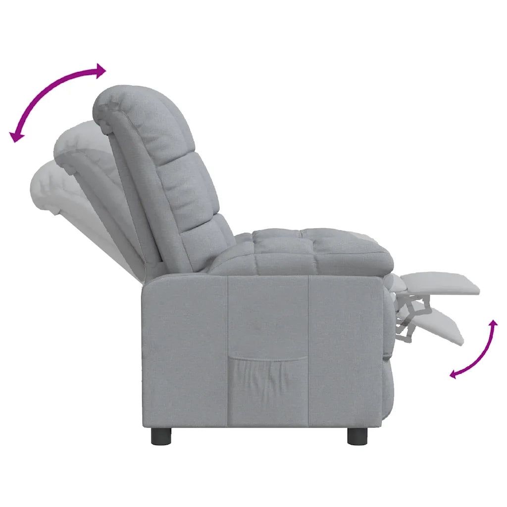 Poltrona Reclinabile in Tessuto Grigio Chiaro