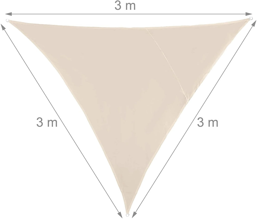 Vela ombreggiante triangolare 3 x 3 x 3 m beige 13_0002937