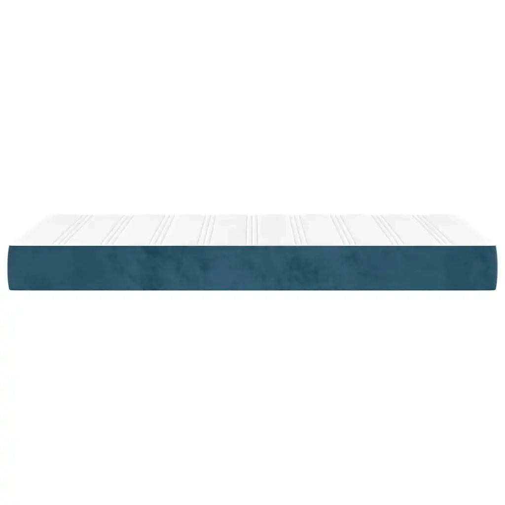 Materasso a Molle Insacchettate Rigidità Media Blu Scuro 100x220x20 cm in Velluto 4016610