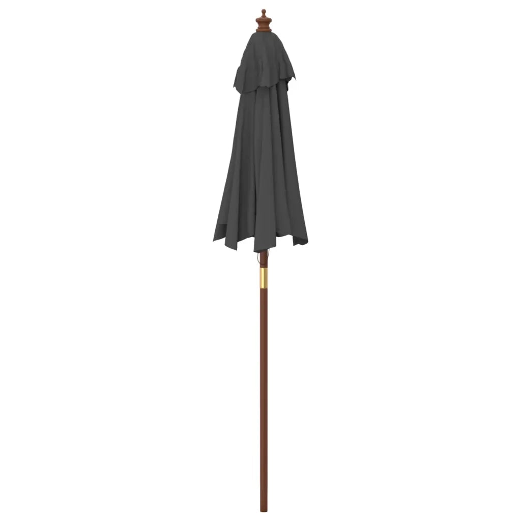 Ombrello | Parasolne da Giardino con Palo in Legno Antracite 196x231 cm