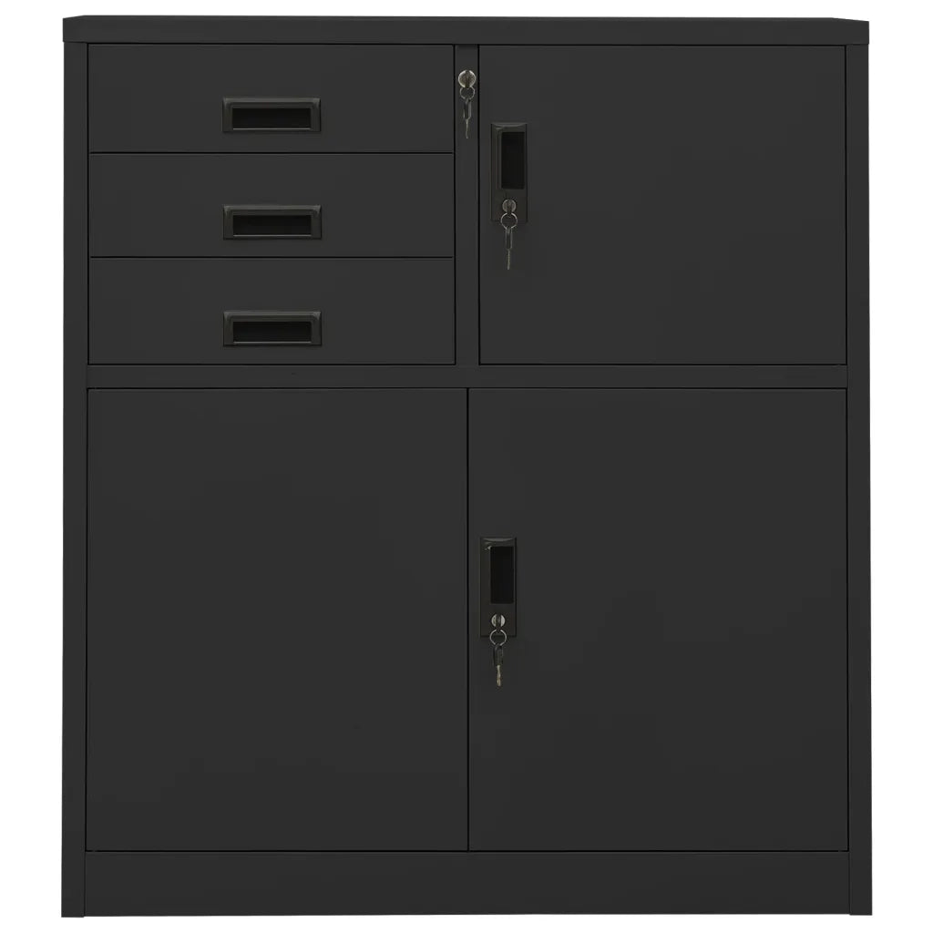 Armadio per Ufficio Antracite 90x40x102 cm in Acciaio 336408