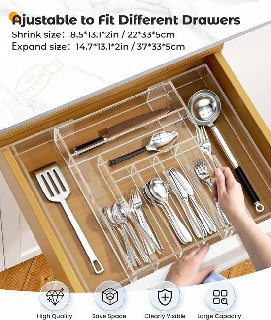 Organizzatore di pentole adattabile - 7 a 9 contenitori - organizzatore di cucina lavello - grande formato