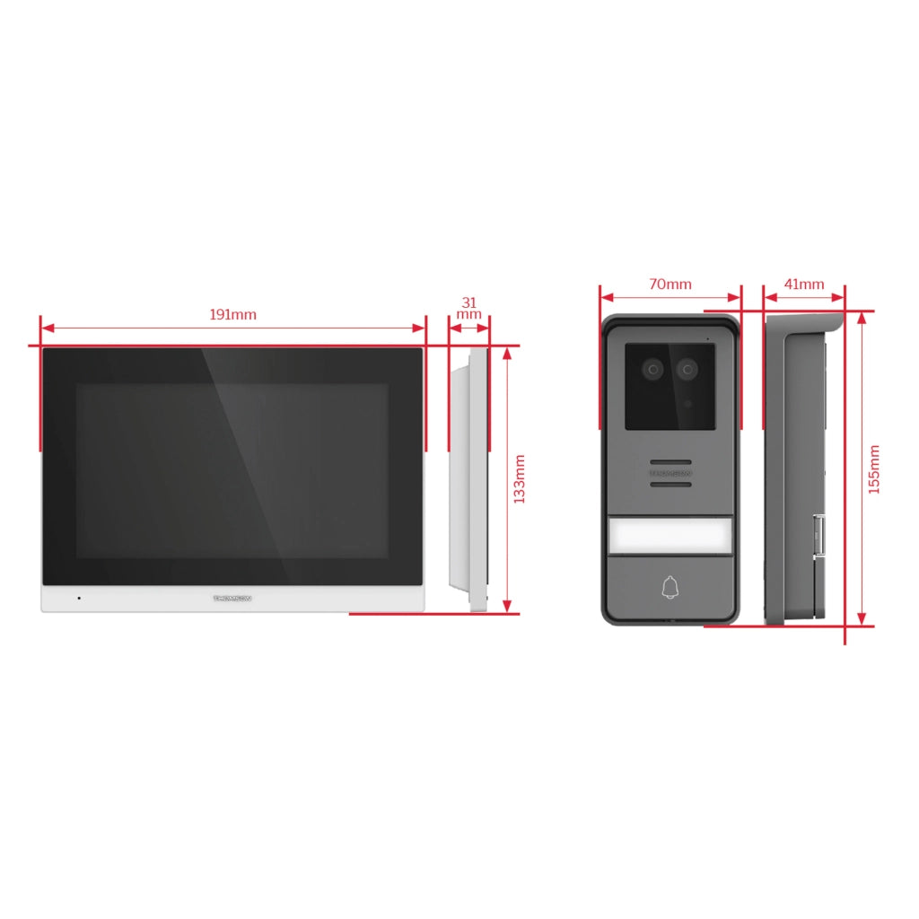 Videocitofono Smart Wi‑Fi 2 Fili con Riconoscimento Facciale – Thomson SmartFace 112278