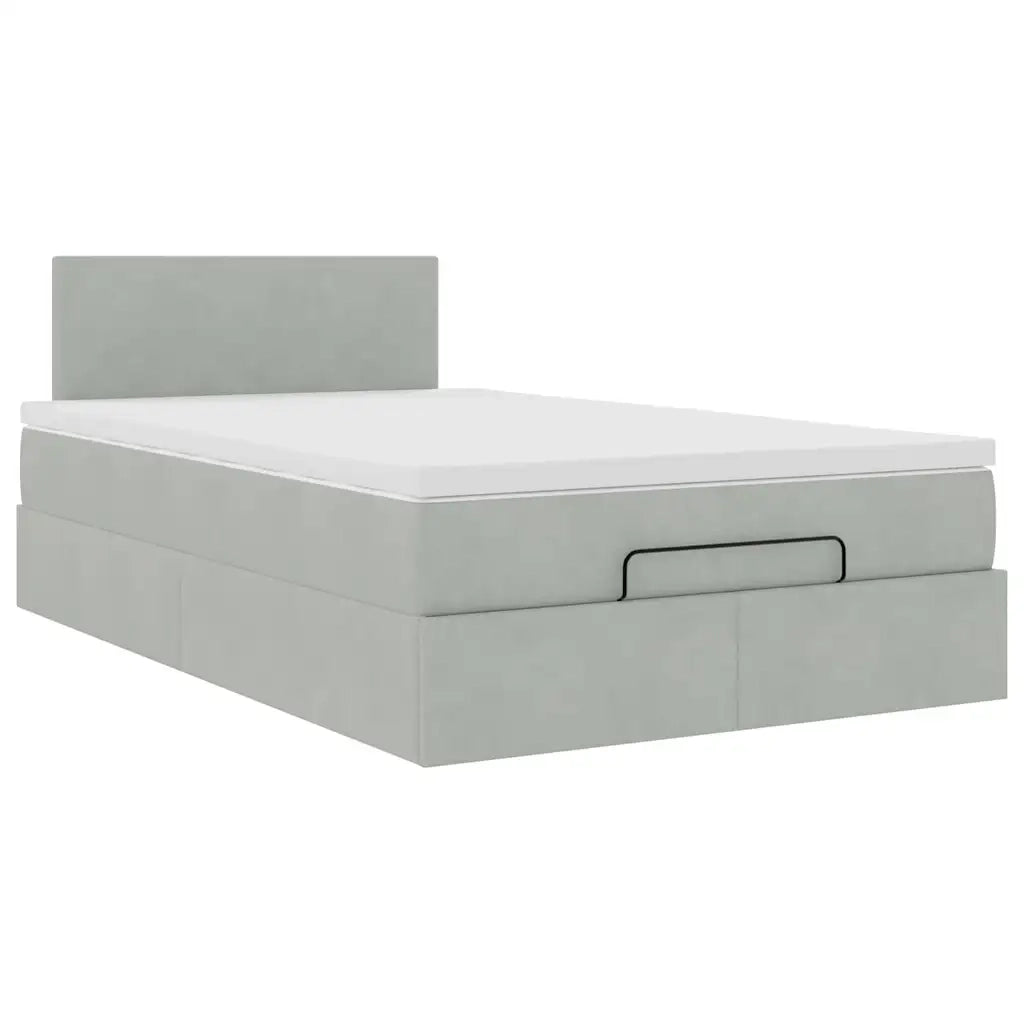 Struttura Letto Pouf con Materasso 120x200 cm Velluto 3312542