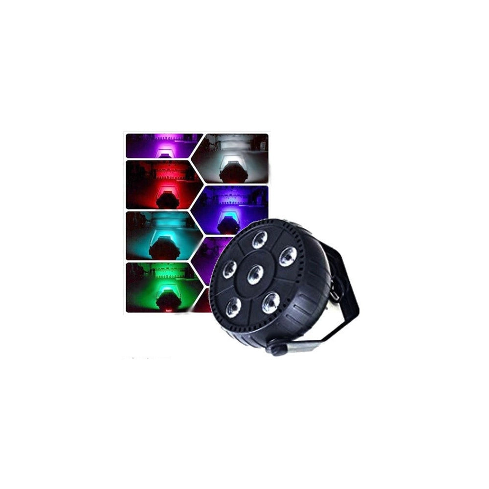 Trade Shop - Proiettore Effetto Luce Flat Par Light Rgb Alta Luminosita Per Feste 6 Led 10w -