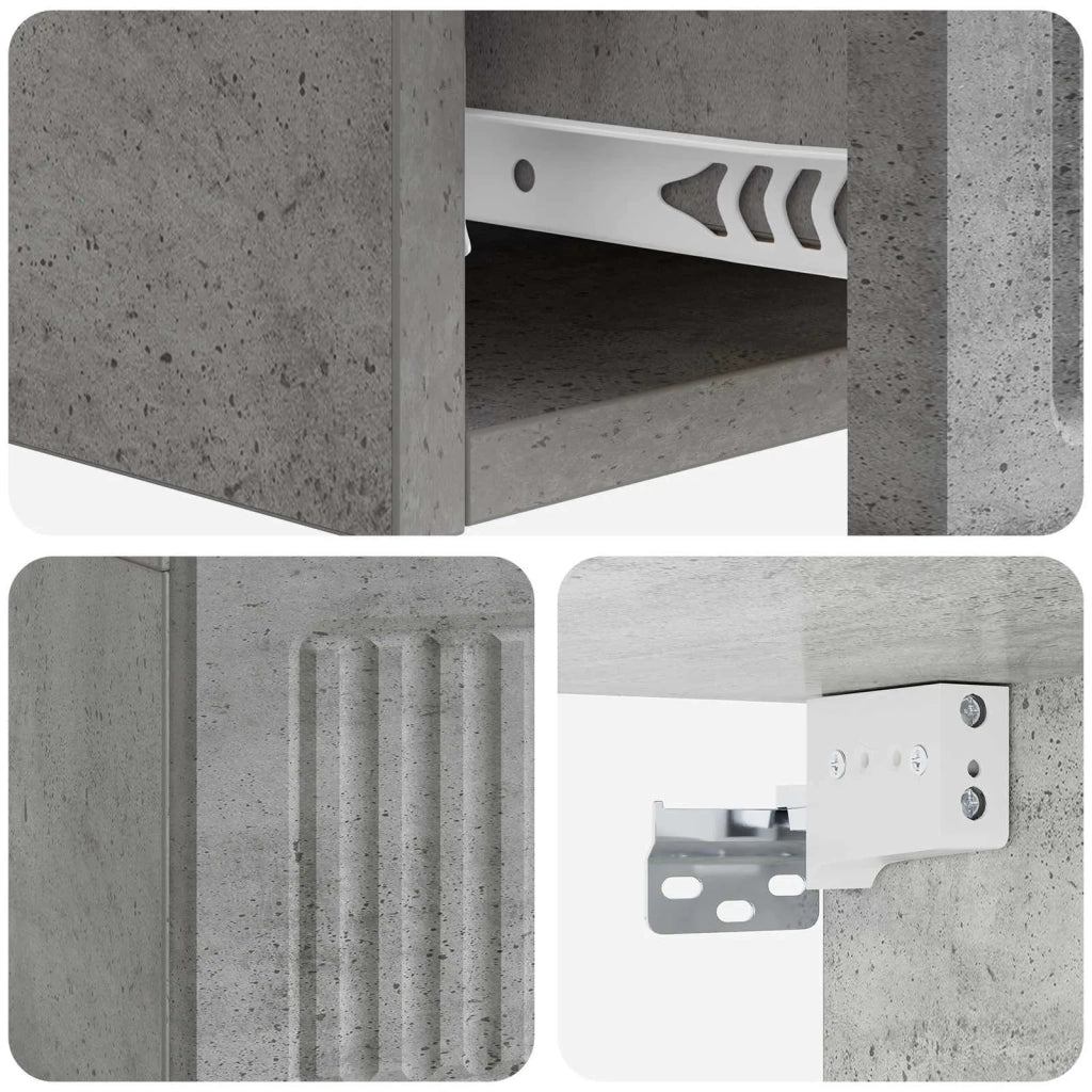 Tavolino da Parete Laterale Grigio Cemento 59 x 34,5 x 17 cm 897978