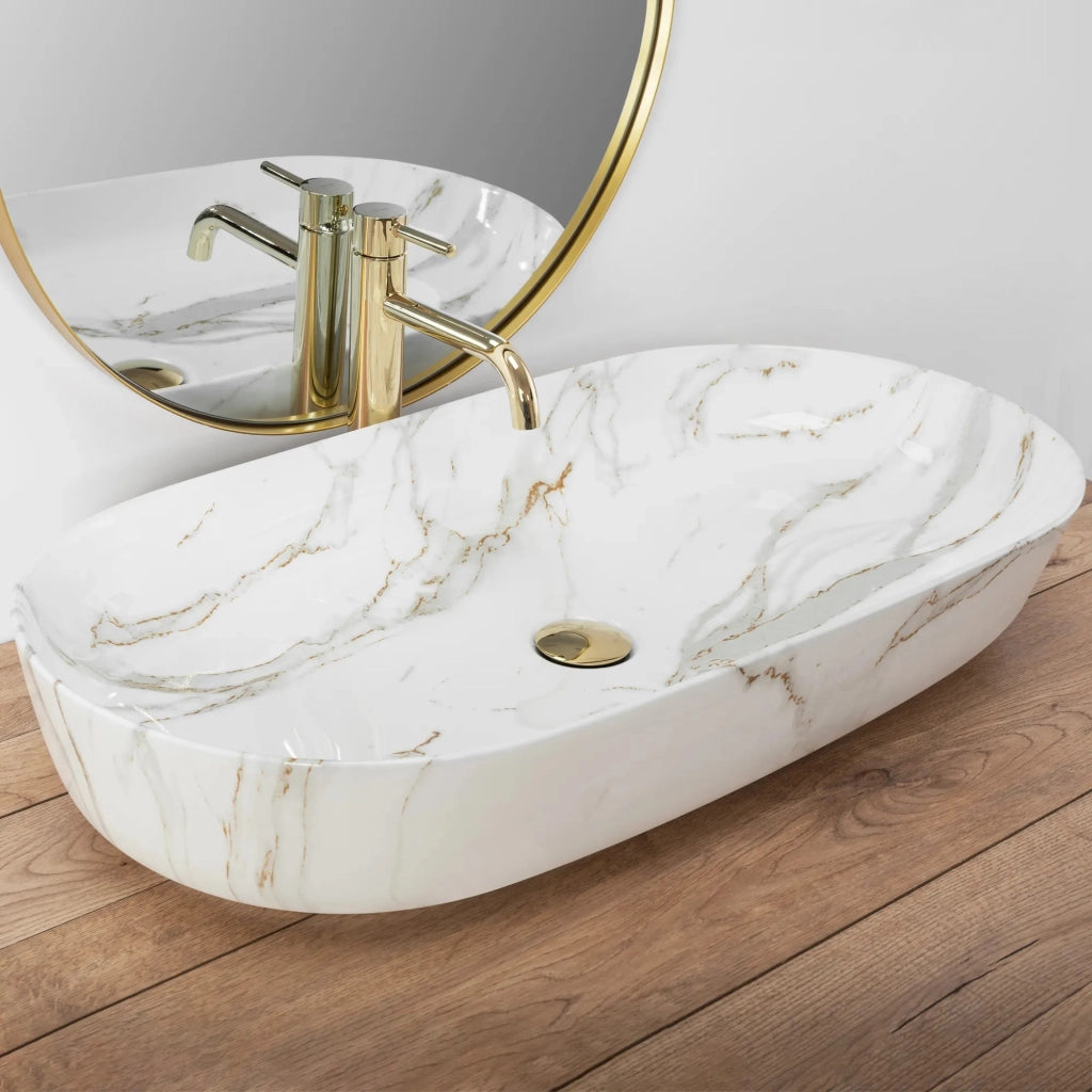 Lavabo Da Appoggio Rea Cleo 81 Shiny Aiax