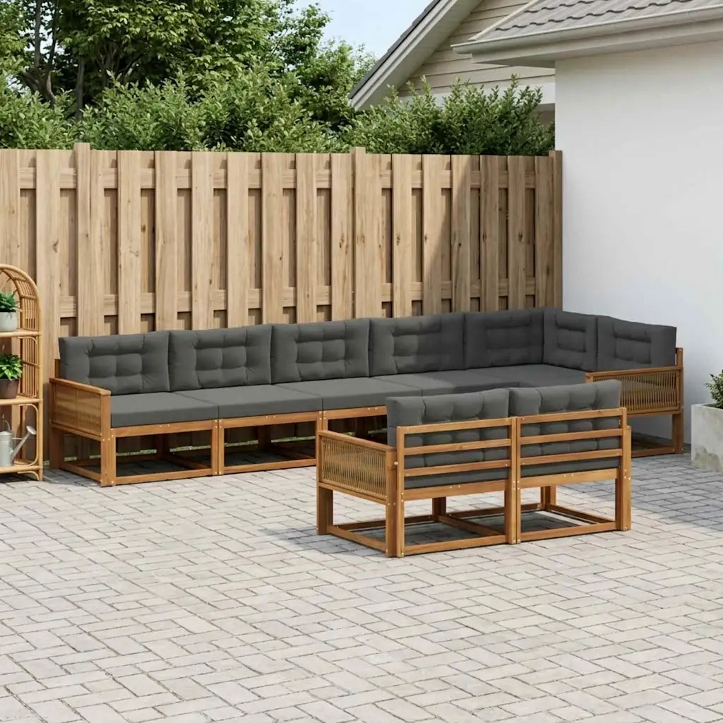 Set di divani da esterno 8 pcs Naturale e Antracite