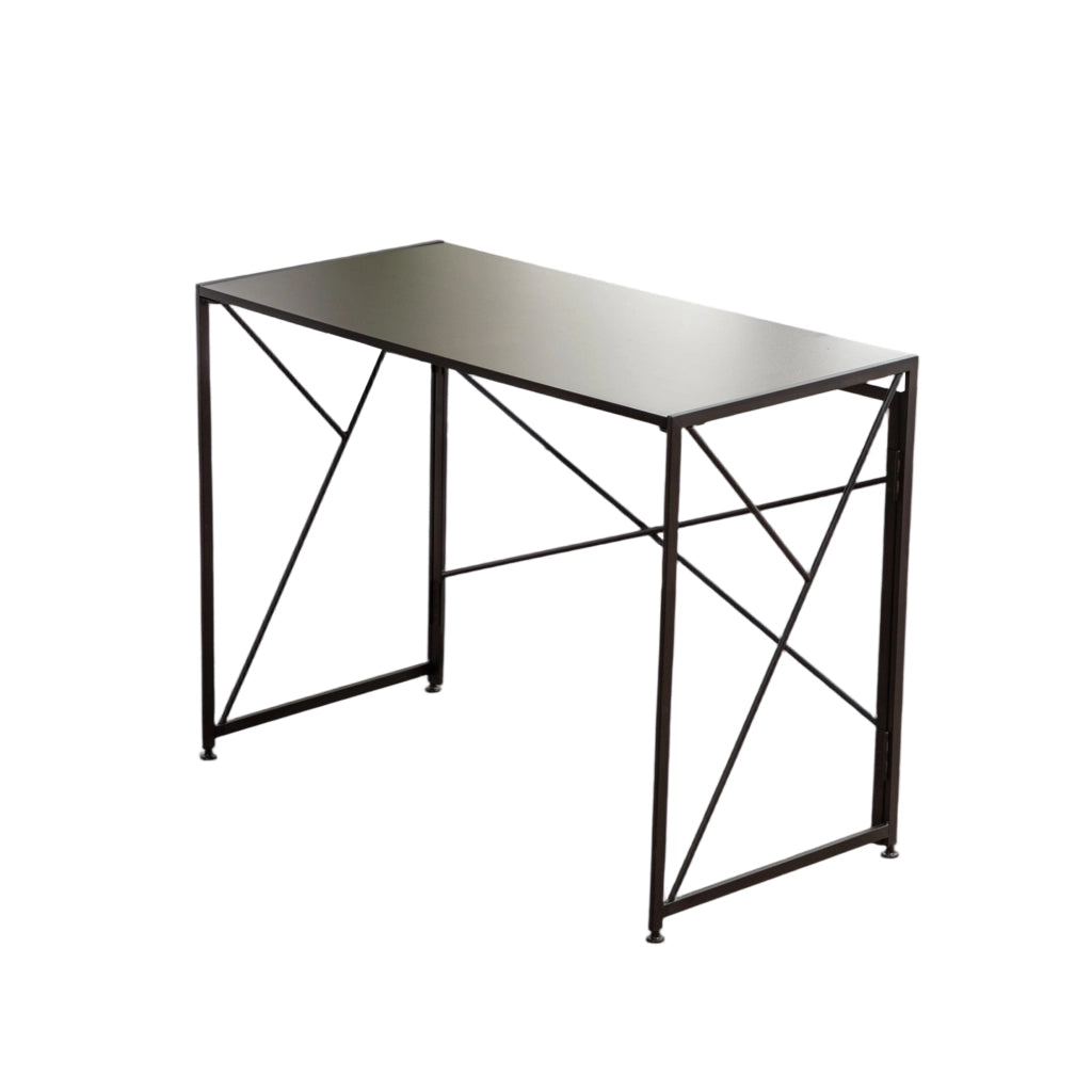 Scrivania pieghevole multifunzionale in MDF e metallo nera per piccoli spazi per casa e ufficio 99 × 50 × 75 cm