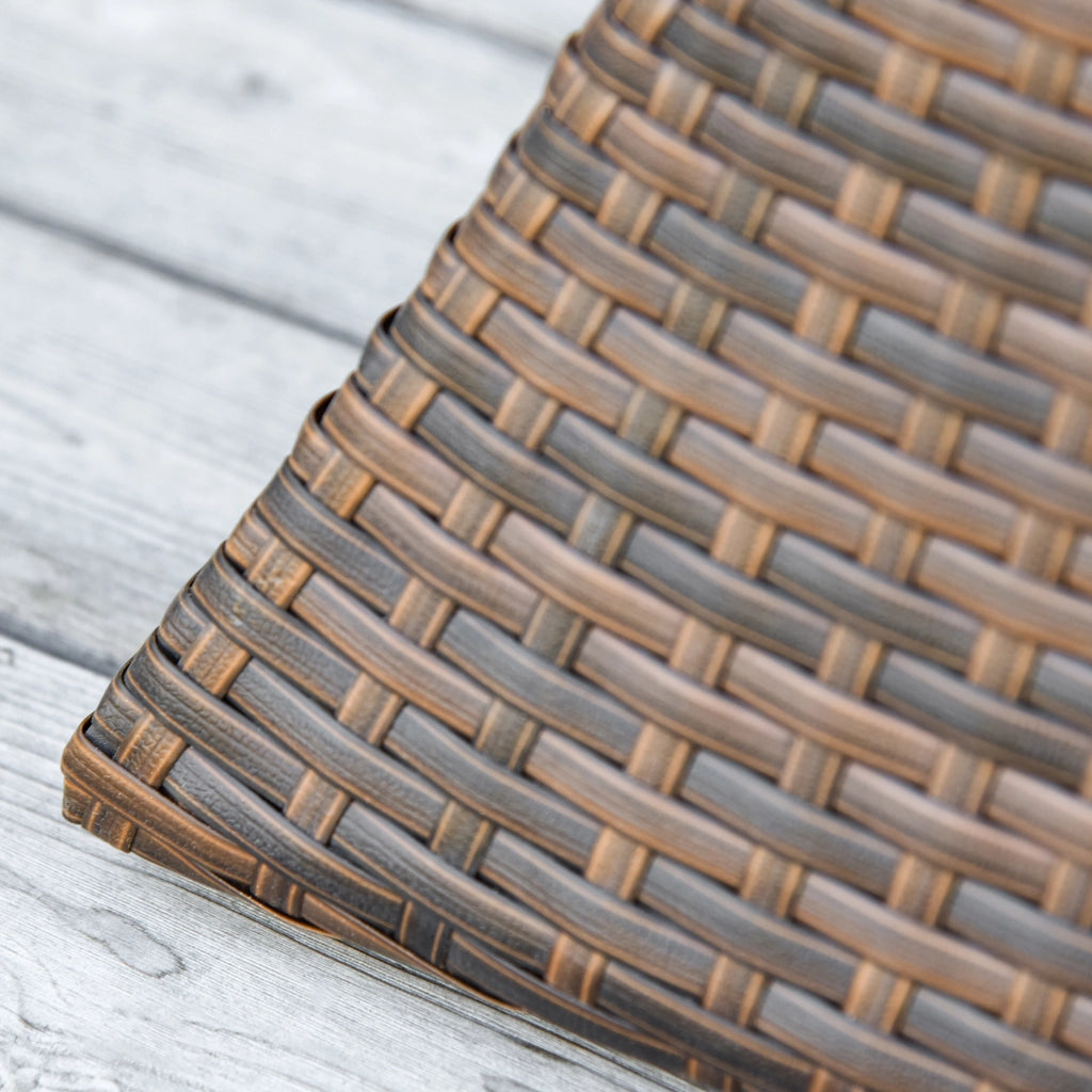 Tavolino da Giardino con Base Ombrellone in Polyrattan ¨C MINIMAL ¨C Marrone 54x54x55 cm