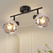 ZMH Faretto da soffitto vetro grigio fumé girevoli 350° retrò per soggiorno cucina corridoio